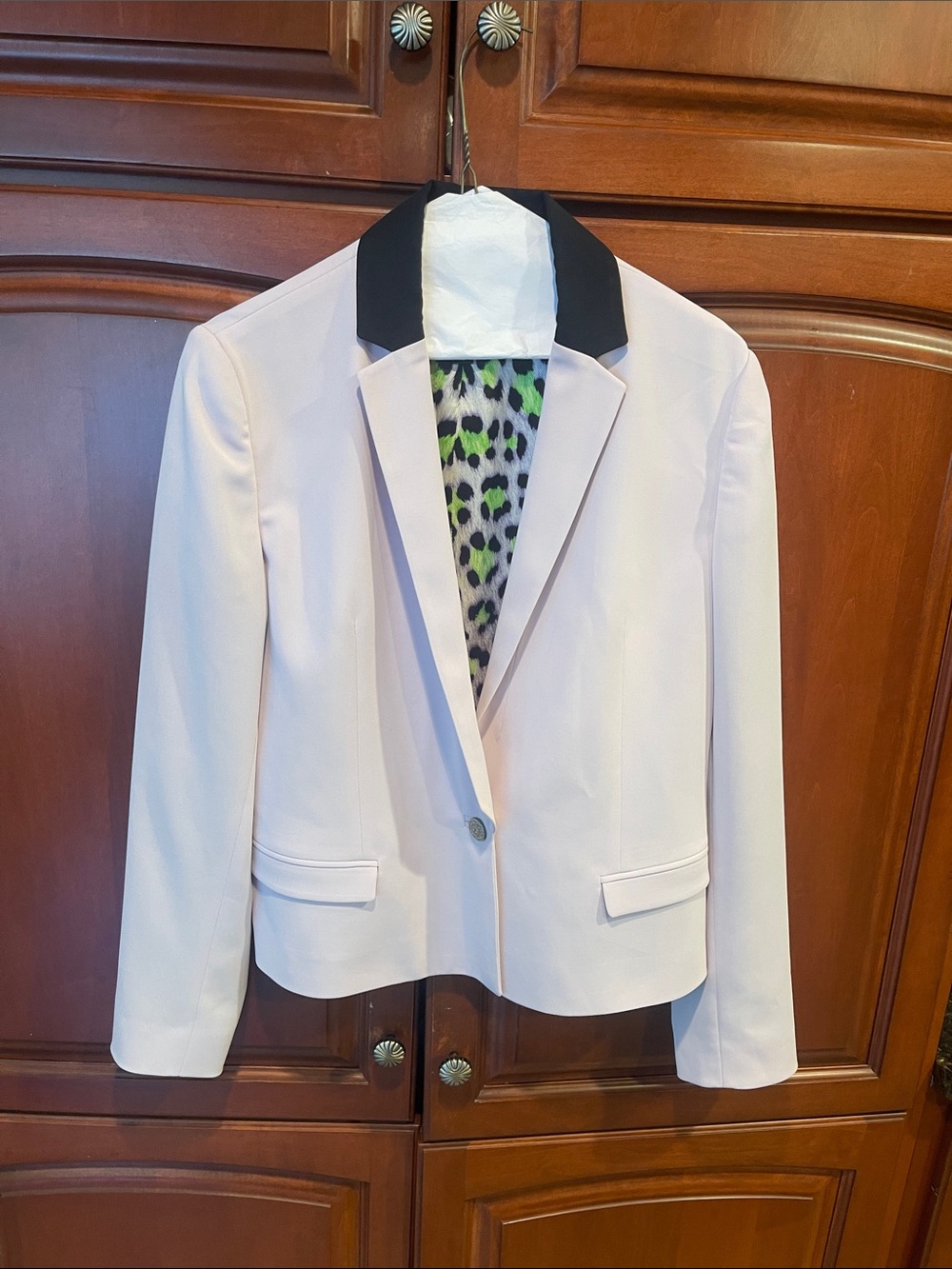 Just Cavalli Pale Cream Blazer with Black Collar